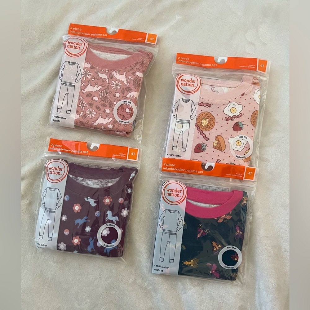 4T Girls Pajamas Sets Snug Fit